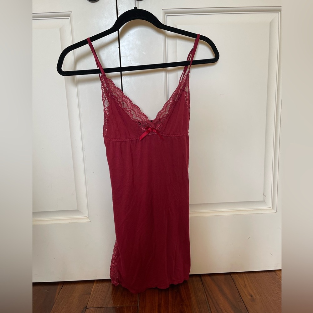 red slip mini dress